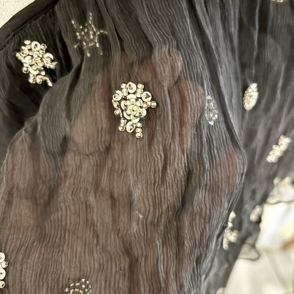 RANNA GILL x Free People Black Beaded Halter Maxi Size 8 Formal Boho Whimsygoth - Picture 9 of 11